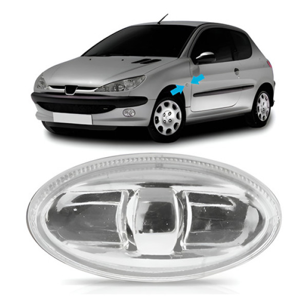 Pisca Seta Paralama Peugeot 206 Ano 2004/ 2011 Cristal Ld/le
