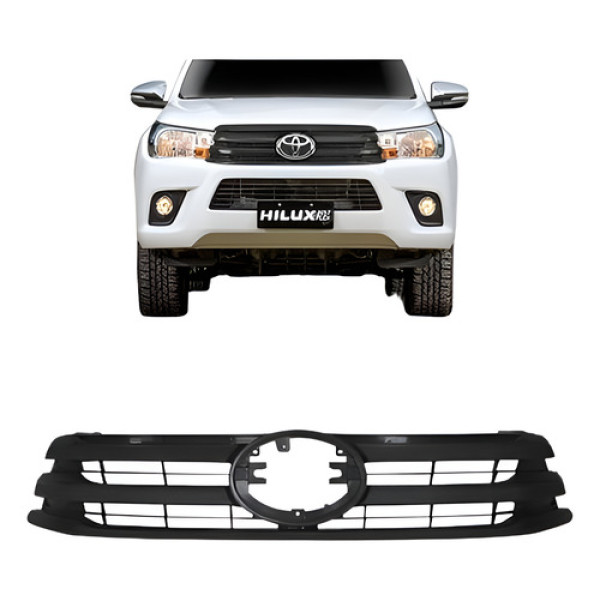 Grade Radiador Toyota Hilux 2016-2018 Preta Preto