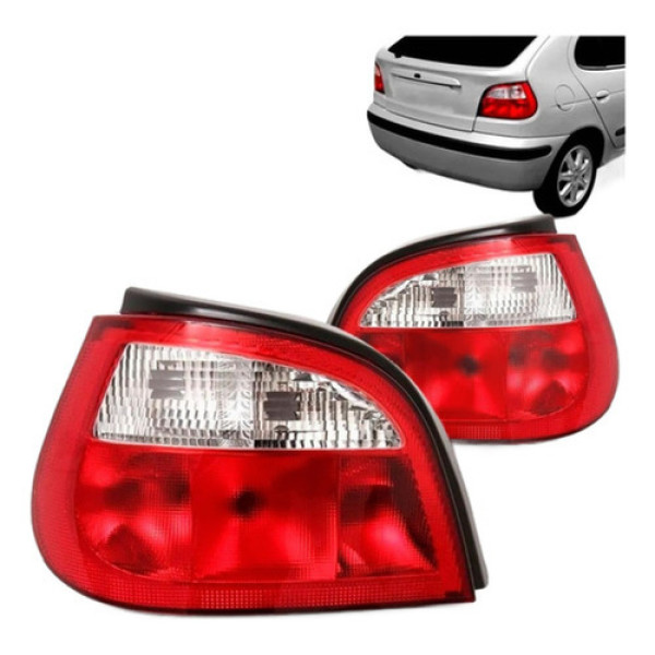 Par Lanterna Traseira Megane 2000/2004 Hatch Bicolor Oferta