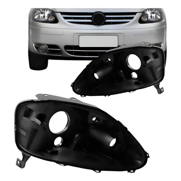 Par Reparo Carcaça Farol Dianteiro Fox 04/09 Simples Oferta Ambos Lados