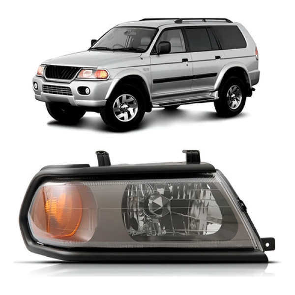 Farol Pajero Sport 2000 A 2004 Eletrico Mascara Cinza Direito/passageiro