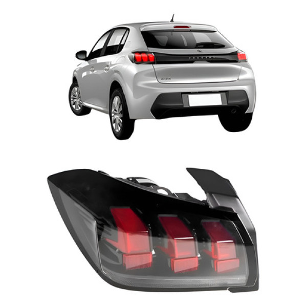 Lanterna Novo Peugeot 208 Ano 2020 2021 2022 2023