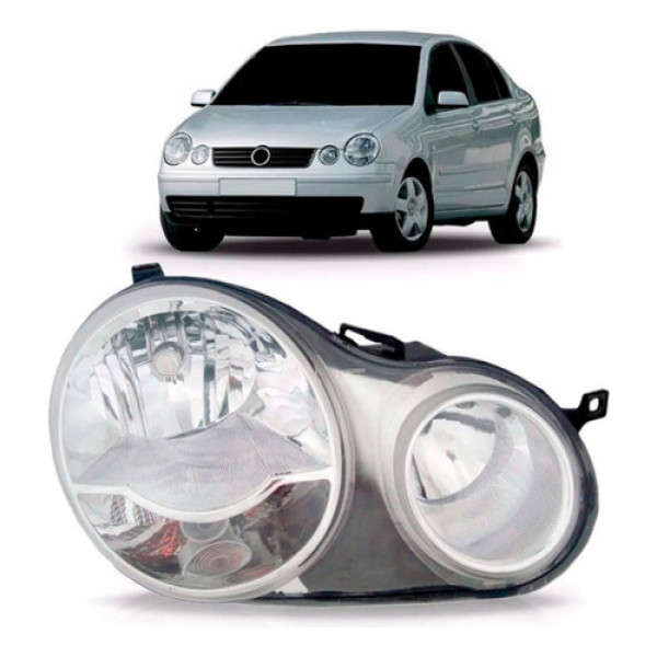 Farol Polo Hatch Sedan 2003 2004 2005 2006 Cromado Oferta