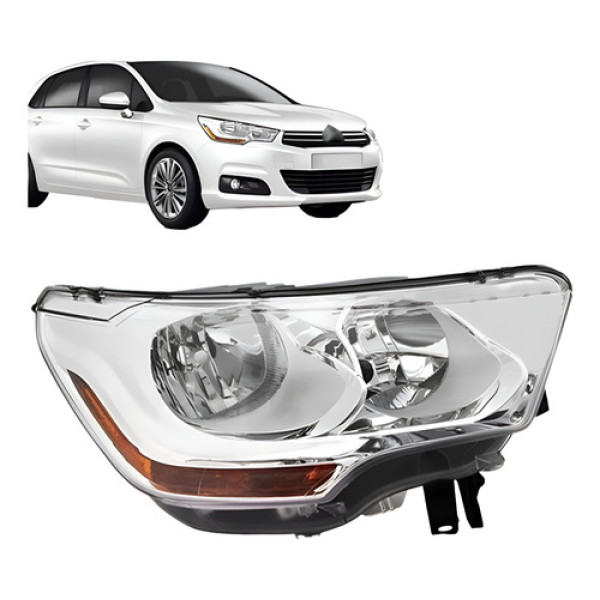 Farol Para Citroen C4 Lounge 2014 2015 2016 Eletrico Ambar Direito/passageiro