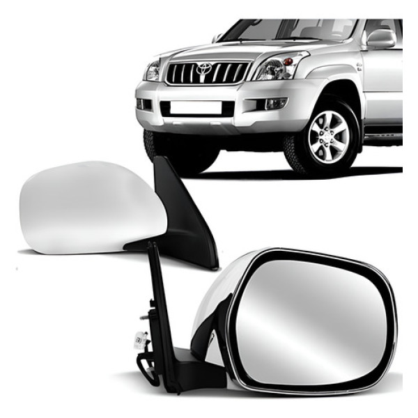 Retrovisor Prado 03 A 09 Elétrico Com Tilt Down Cromado Esq