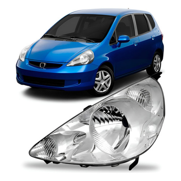 Farol Fit 2004 2005 2006 2007 2008 Cromado Modelo Original