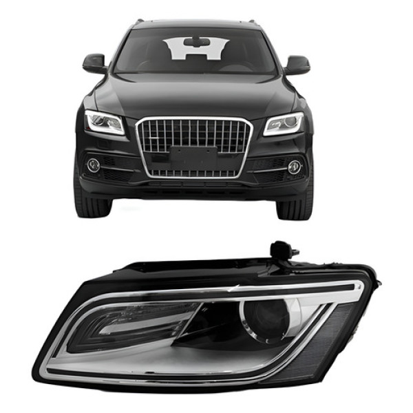 Farol Para Audi Q5 2013 A 2016 Eletrico Com Led Com Motor