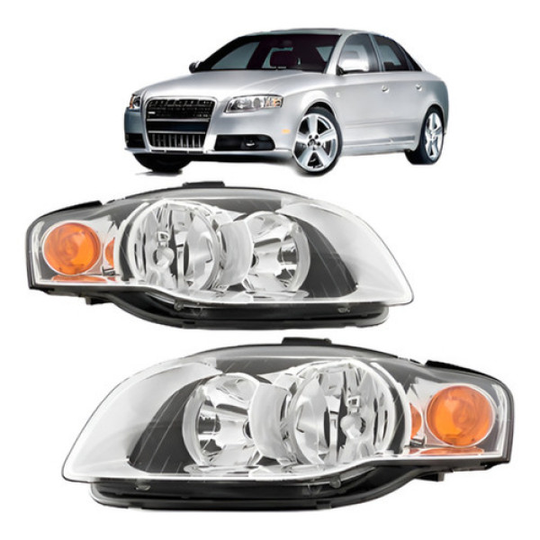Par Farol Audi A4 2004 2005 2006 2007 Pisca Âmbar