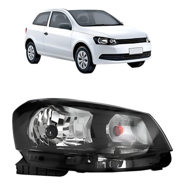 Farol Gol G6 2013 2014 2015 2016 Foco Simples Mascara Negra