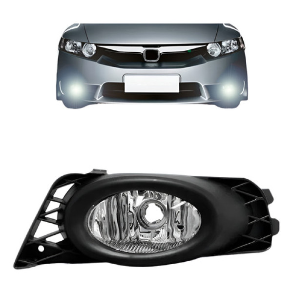 Farol Milha Auxiliar Civic 2009 2010 2011 Com Moldura