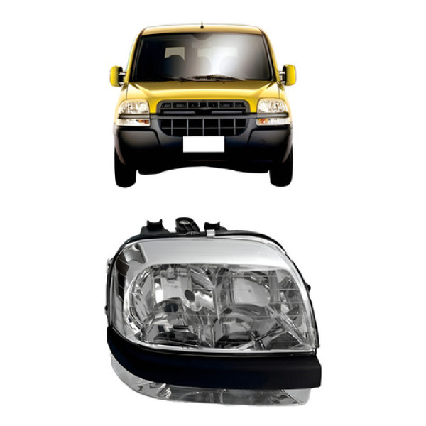 Farol Doblo Com Auxiliar 2002 A 2009 Cromado