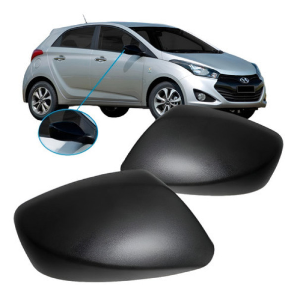 Capa Retrovisor Hb20 2012 2013 2014 2015 Preto S/ Furo