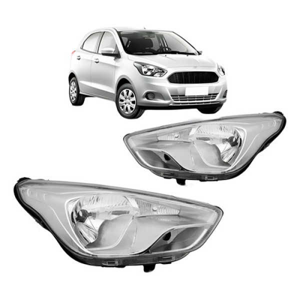 Par Farol Para Ford Ka 2015 2016 2017 2018 Cromado Manual
