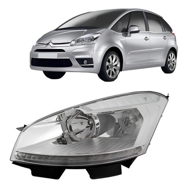 Farol C4 Grand Picasso 2008 A 2011 Elétrico Pisca Cristal Esquerdo/motorista