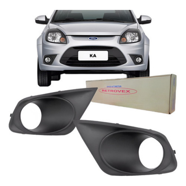 Moldura Grade Milha Parachoque Com Furo Para Ford Ka 2012 13