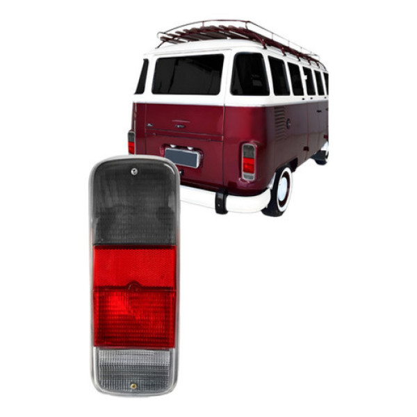 Par Lente Lanterna Traseira Kombi 1975 76 77 78 A 2009 Fumê