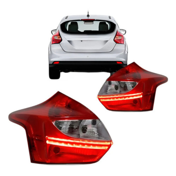 Par Lanterna Traseira Ford Focus Hatch 14 Á 15 Titanium Led