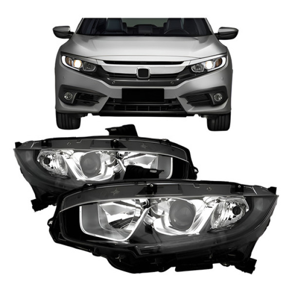 Par Farol Civic 2017 18 19 20 2021 Manual C/ Projetor C/ Led