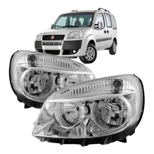 Farol Doblo 2009 2010 A 2013 Manual E Eletrico Cromado