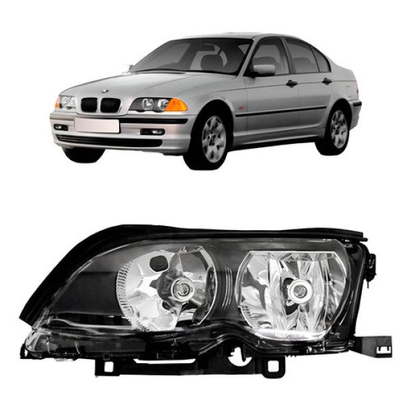 Farol Bmw S3 2002 A 2004 Sedan Mascara Negra Modelo Original