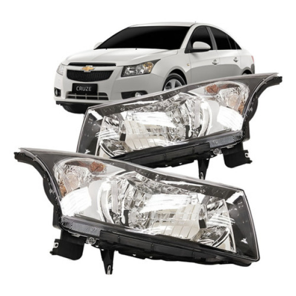 Farol Cruze 2011 2012 2013 Moldura Preta