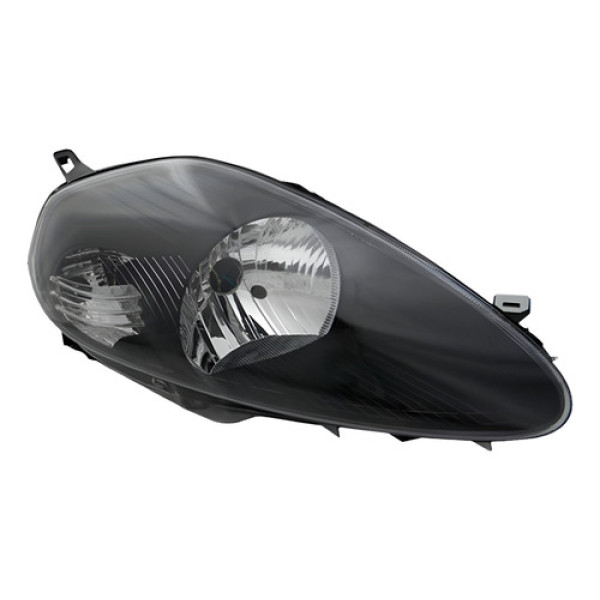Farol Punto 2007-2012 Elétrico Máscara Negra Soquete Oval Direito/passageiro