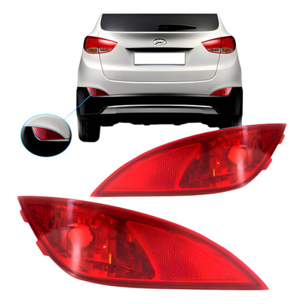 Par Refletor Parachoque Traseiro Ix35 2010 2011 2012 2013 Vermelho