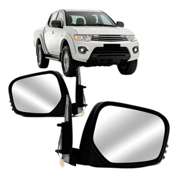 Par Retrovisor Triton 2007 A 2016 Elétrico Sem Pisca Preto