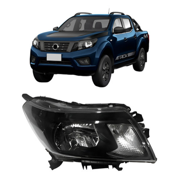Farol Manual Para Nissan Frontier 2017 A 2021 Mascara Negra Direito/passageiro